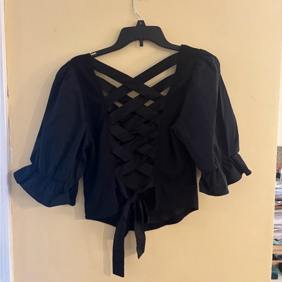 Anthropologie black back corset lace up - Picture 4 of 4